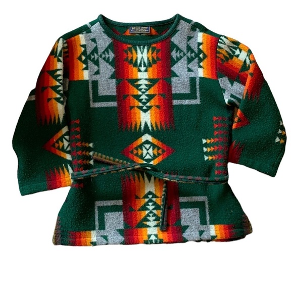 VTG Pendleton Beaver State c1960s Chief Joseph Wool Aztec Blanket Tunic Large